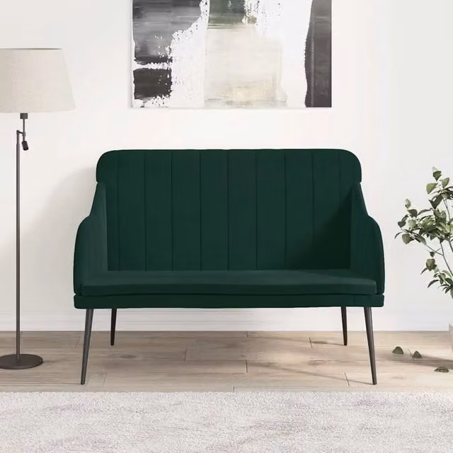 Panca-Sgabello Verde Scuro 110x76x80 cm in Velluto 960831
