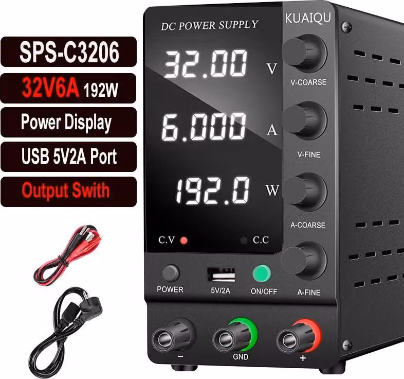 Alimentatore da laboratorio DC - SPS-C3206, 32V, 6A - Tensione e corrente regolabili - Alimentatore switching regolato - Uscita singola