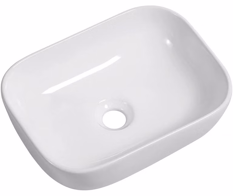 CERANO - Lavabo in Vetroceramica Carlo - da appoggio - bianco lucido - 36x25 cm