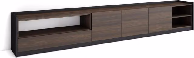 Mobile TV Soggiorno, 310x50x37 cm, Per TV fino a 80", Mobile Soggiorno, Rovere scuro e Nero