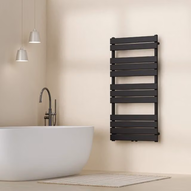 Scalda Asciugamani da Parete ad Acqua Calda Voss Nero neu.haus L: 120 cm, P: 60 cm