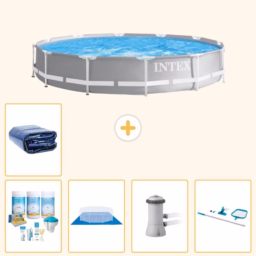 Struttura per piscina a forma di prisma - 366x76 cm - composta da 6 elementi - modello S20531