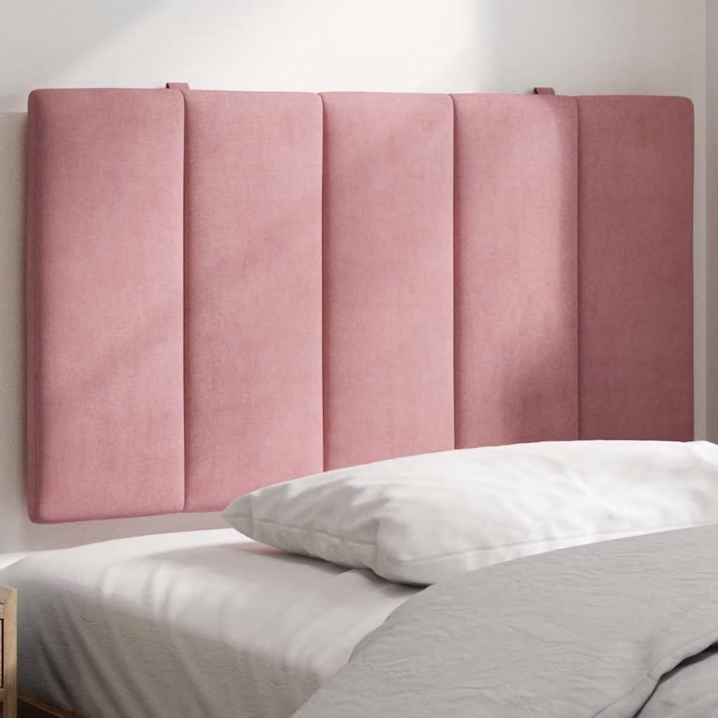 Cuscino Testiera vidaXL Hanko in Velluto Rosa, Larghezza: 80 cm