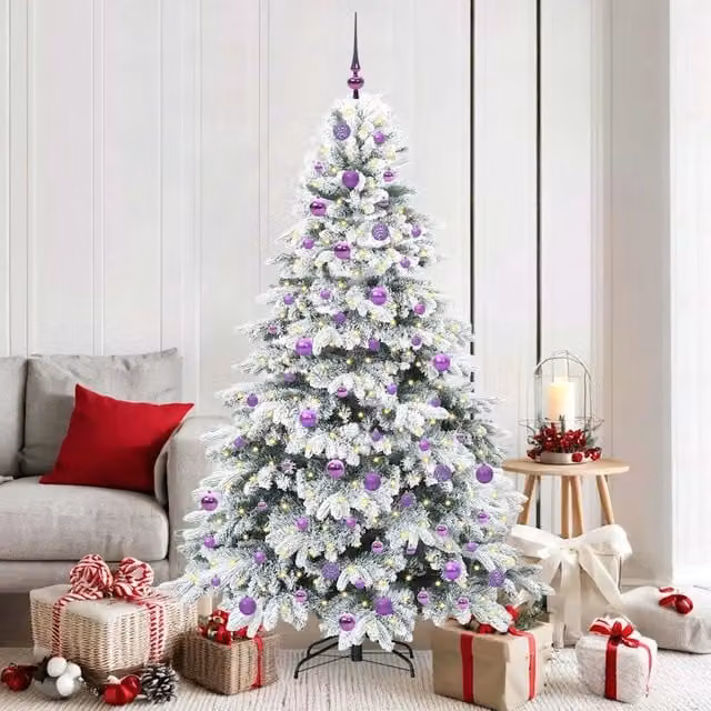 Albero di Natale artificiale moderno vidaXL bianco con 300 LED luce bianca calda, Altezza: 180 cm