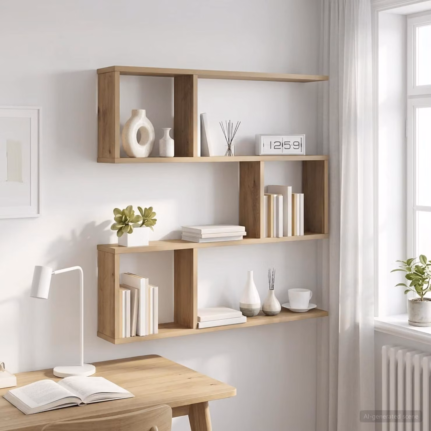 Scaffale da parete moderno vidaXL in legno color marrone, L: 80 cm, P: 12 cm, H: 79,5 cm