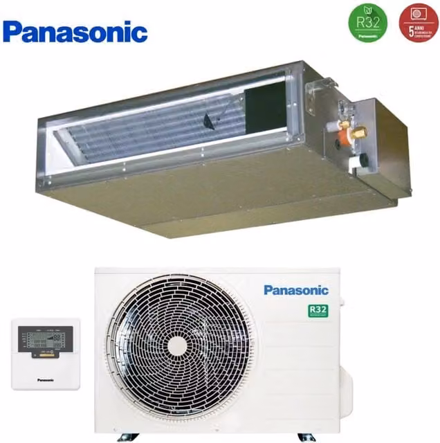 Condizionatore Canalizzato Panasonic CS-Z35UD3EAW + CU-Z35UBEA da 12000 Btu, Classe A+, Colore Bianco, con Comando a Filo e Integrazione Wi-Fi