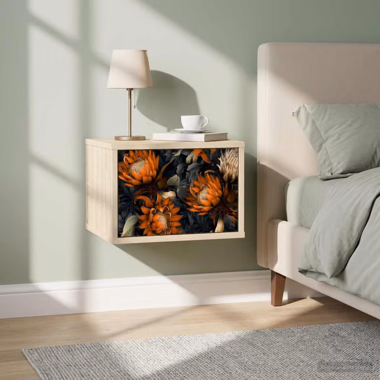 vidaXL Mobiletto da comodino a parete LOCHEM Rovere Sonoma e Nero