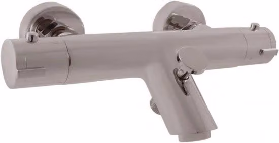 Miscelatore termostatico a parete per vasca in metallo ottone grigio lucido