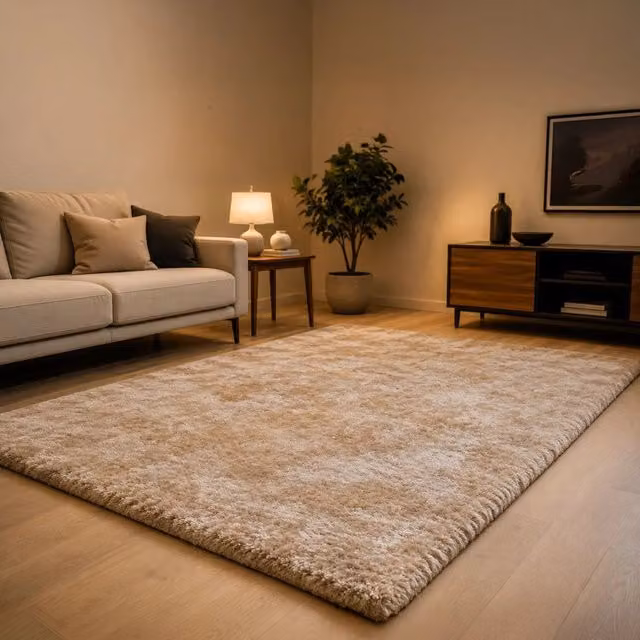 Tappeto Latipa Beige in 100% Poliestere con Altezza Pelo 35 mm, L 230 cm x P 160 cm