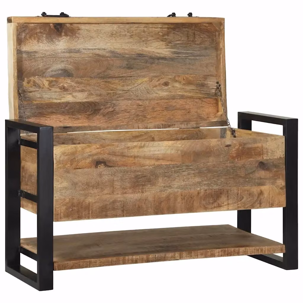 Scatola di stoccaggio in legno di mango marrone vidaXL – 2