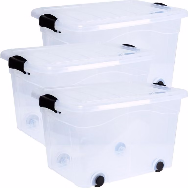 Cassetta portaoggetti Anzio 20 l set di 3 con rotelle