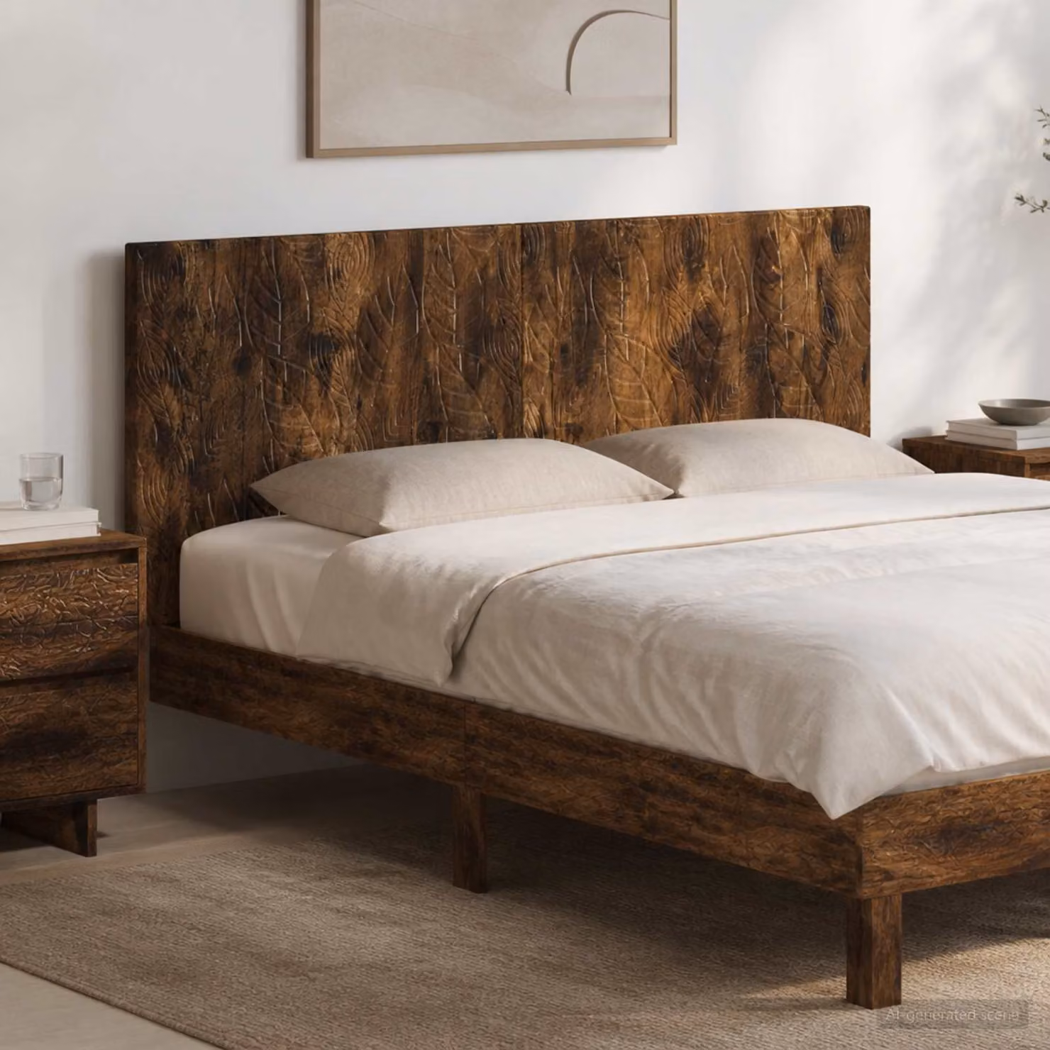 Testiera da muro vidaXL DELFT in legno ingegnerizzato Rovere Fumo con ripiano integrato, L: 120 cm, H: 50 cm, P: 10,5 cm