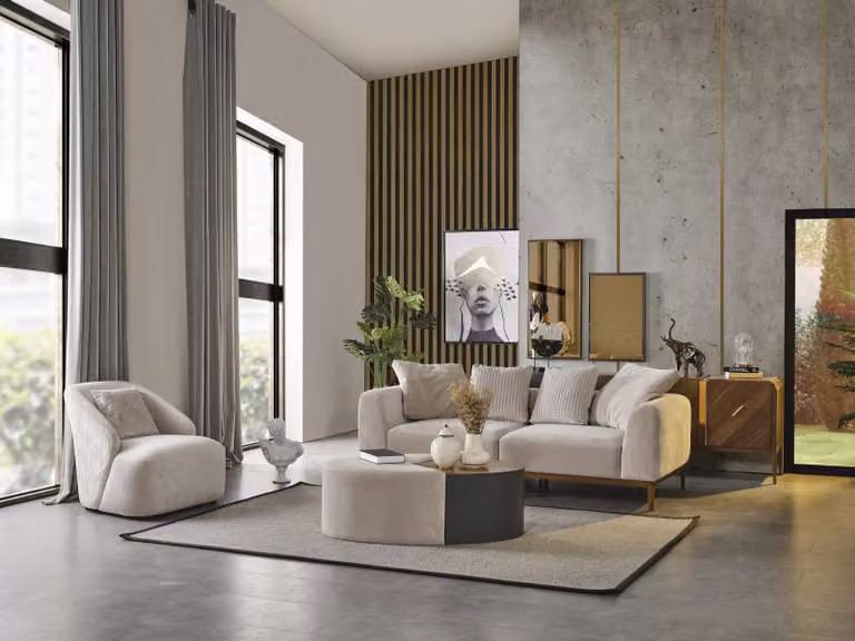Set Sofagarnitur 31 Sitzer Couchtisch Luxus Garnitur Stoff 3tlg