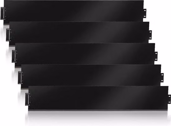Recinzione flessibile in metallo per giardino - Cornice nera - Lunghezza 5 metri - 100x18 cm