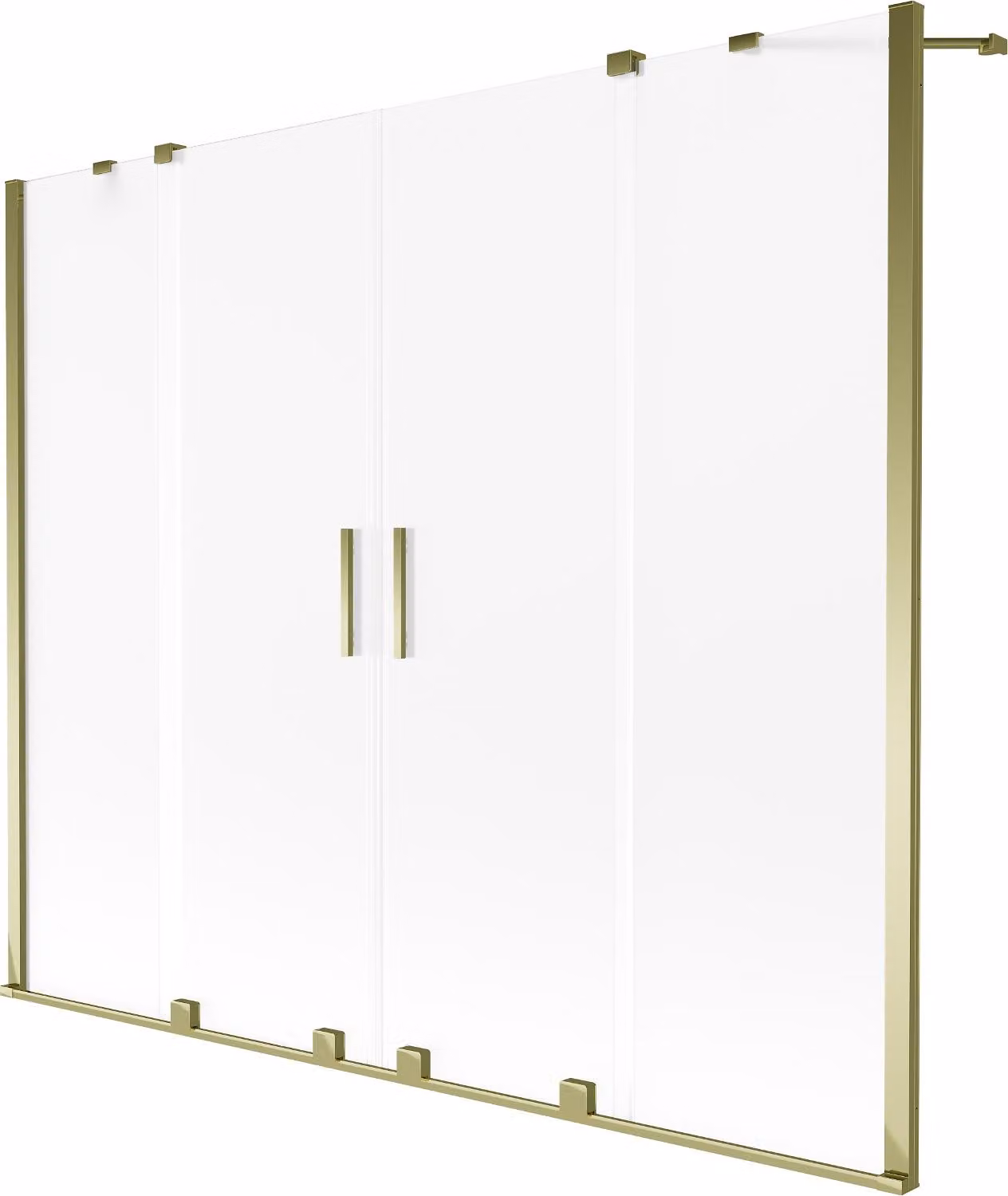 Mexen Velar Duo parete doccia vasca scorrevole a 2 ante 200 x 150 cm, ghiacciata, oro - 896-200-000-32-50
