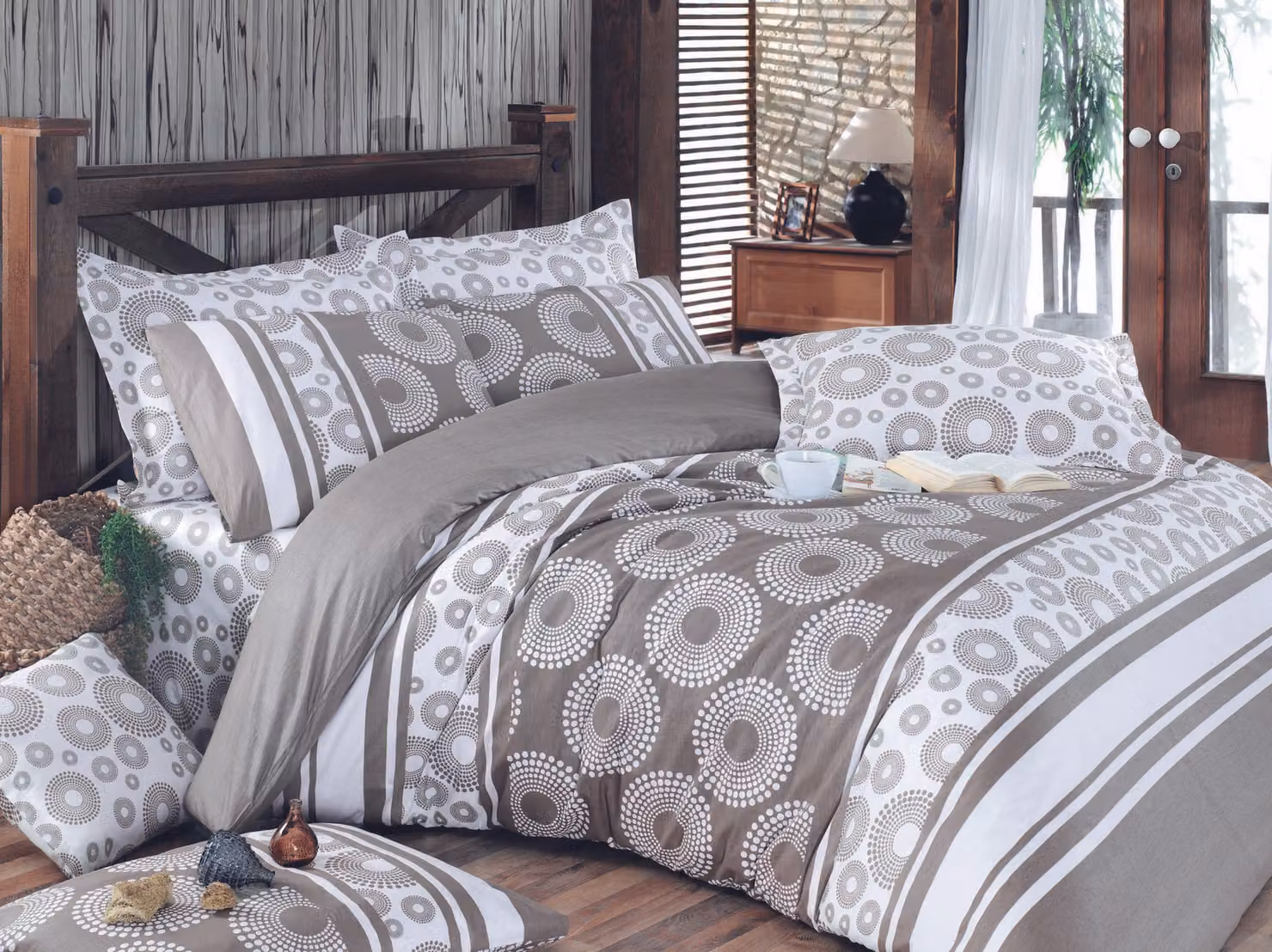 L'Essentiel Linge de Maison, Adal- PRL6840, marrone, piumino, 100% cotone ranforce