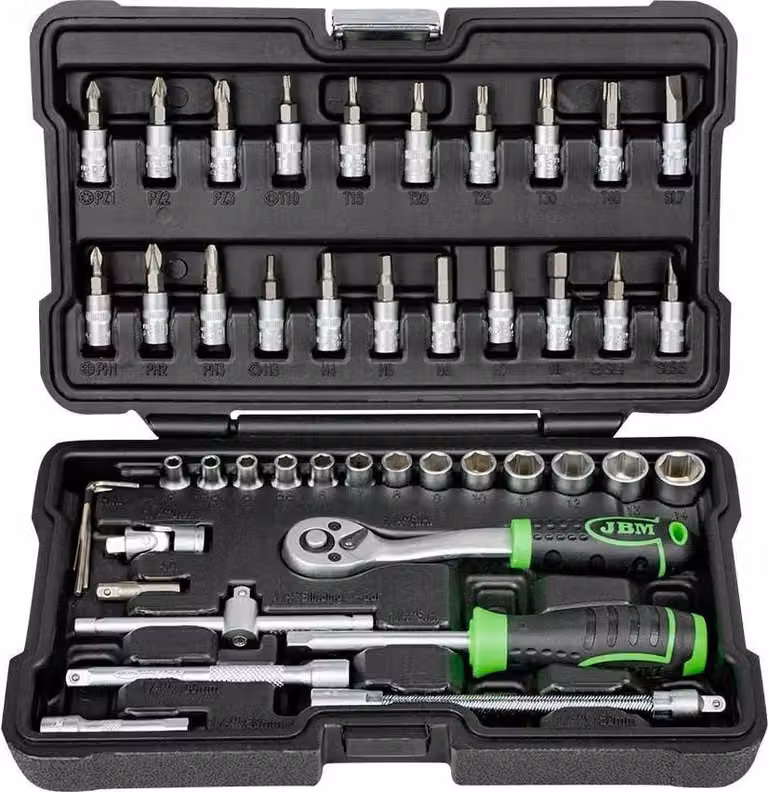 Set di chiavi e inserti JBM 54109, 46 pezzi, colore argento. Taglia unica