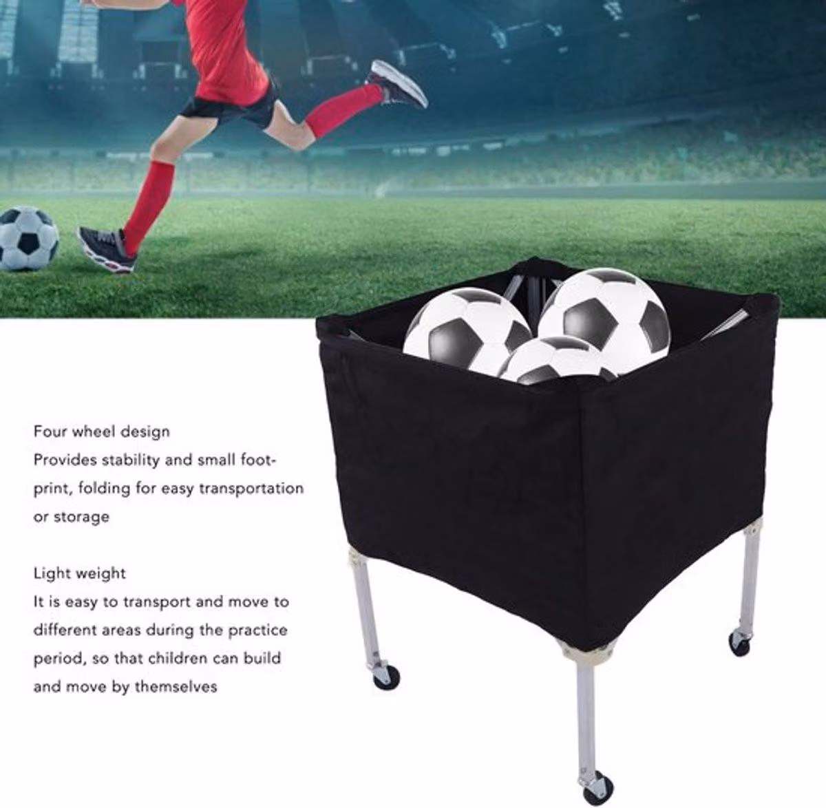 Trasportabile - Pieghevole - Realizzato in lega di alluminio - Grande capacità - Quattro ruote - Materiale in tela resistente - Carrello pieghevole