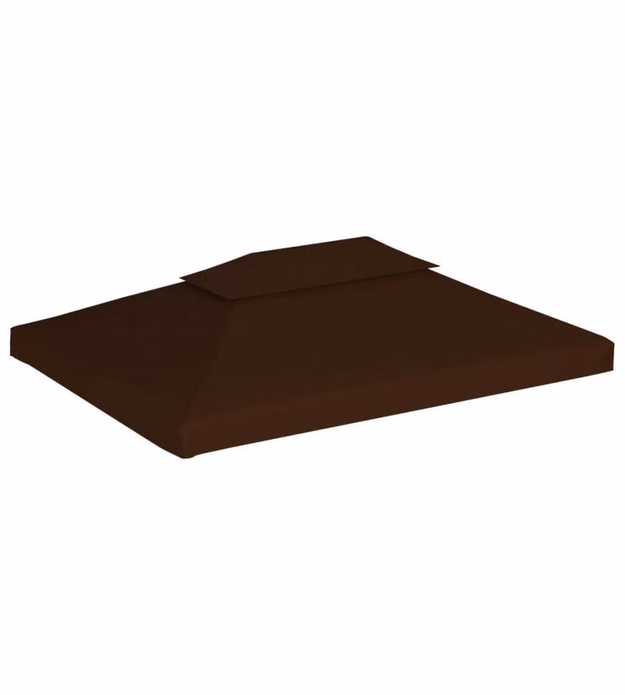 Copertura Superiore per Gazebo a 2 Strati 310g/mq 4x3m Marrone