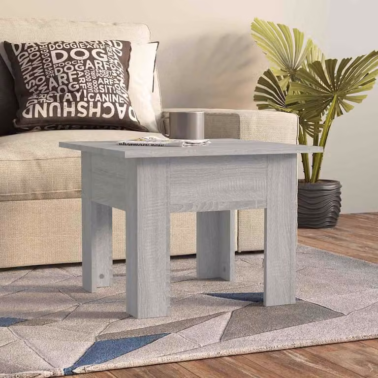 vidaXL Tavolino da Salotto Moderno Quadrato Grigio in MDF Laminato L/P/H: 55 x 55 x 42 cm