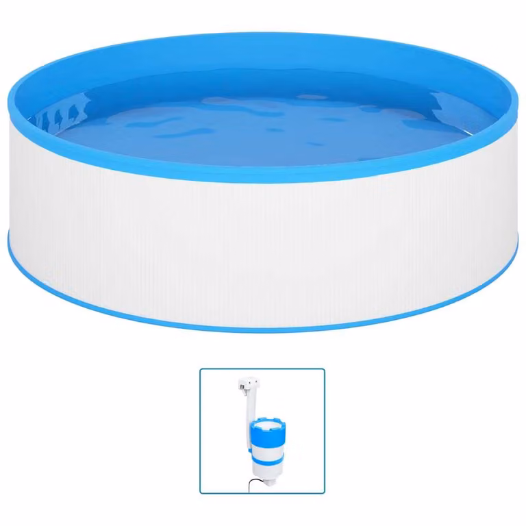 Piscina Fuori Terra con Skimmer e Pompa Sospesi 350x90cm Bianca