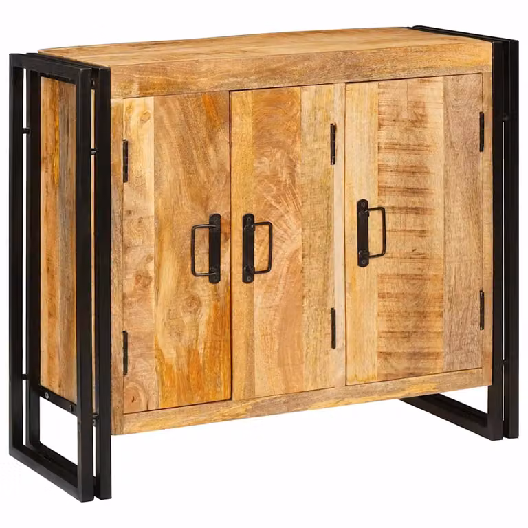 Credenza in legno di mango e metallo vidaXL, stile industrial, marrone, L 80 x P 33 x H 70 cm