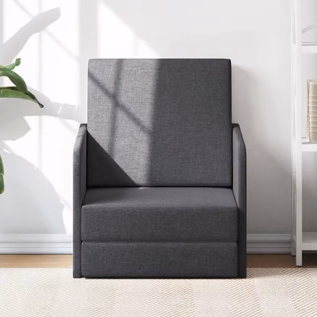 Poltrona Letto Convertibile Grigio Scuro in Tessuto 243649