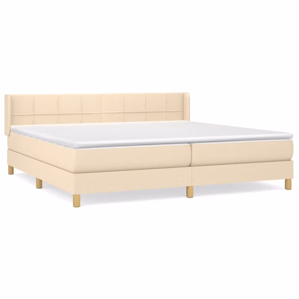 Giroletto a Molle con Materasso Crema 200x200 cm in Tessuto