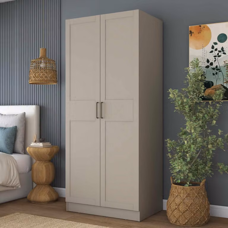 Skye Decor, armadio di alta qualità, color sabbia, dimensioni 90x210x57,5 cm | 100% melaminico