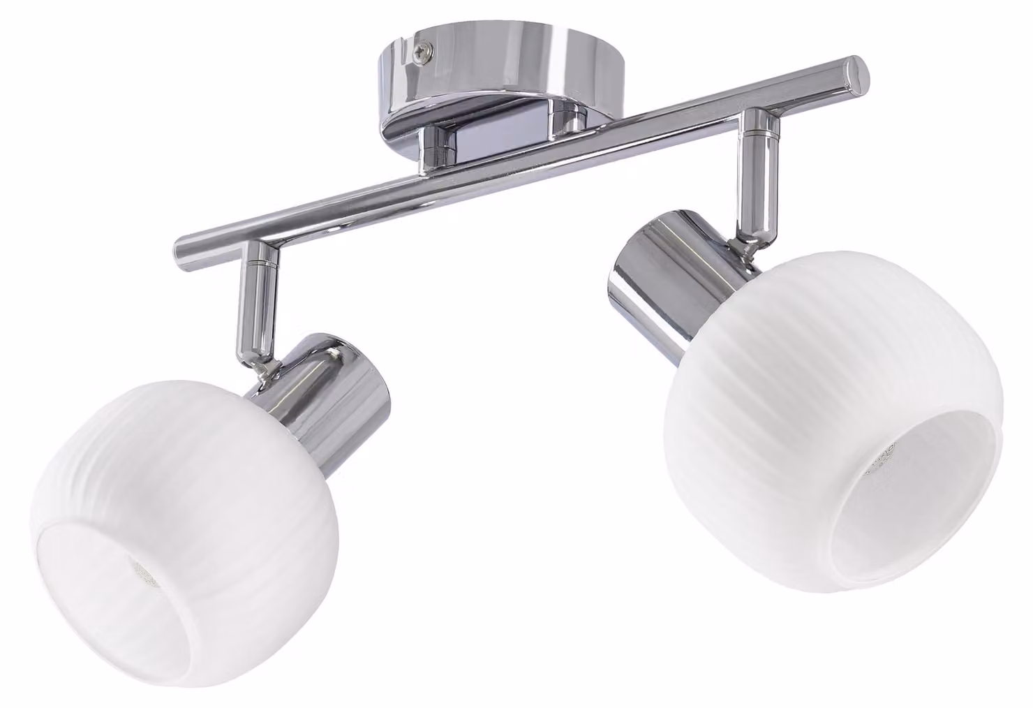 Lampada da soffitto con paralumi bianchi scanalati Andrus, bianco-argento, 2xE14x40W, metallo, dimensioni: 19x40x8 cm, IP20, Candellux