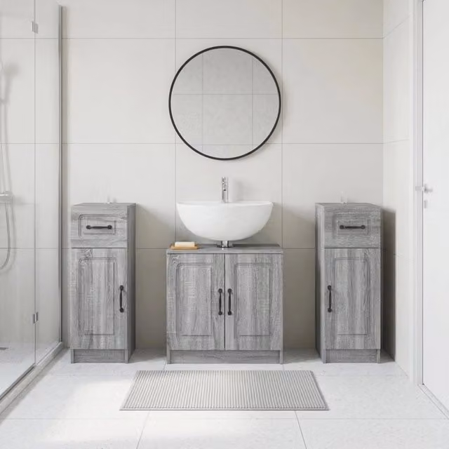 Set di armadietti da bagno in 3 pezzi UTRECHT Sonoma grigio 3418059