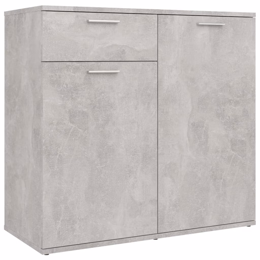 Credenza Grigio Cemento 80x36x75 cm in Legno Multistrato