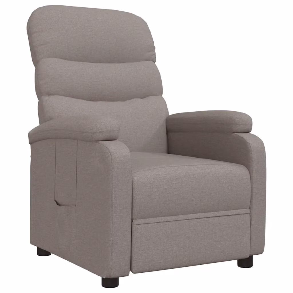 Poltrona Reclinabile Relax vidaXL in Tessuto Beige e Grigio con Braccioli e Regolazione Manuale – 2