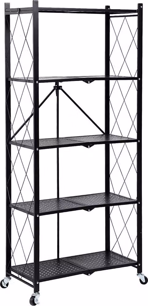 Scaffale da cucina pieghevole e mobile in metallo