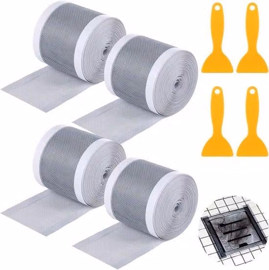 Filtro per capelli in 4 pezzi - Supporto autoadesivo per soffione - Filtro per soffione - Filtro per capelli per vasca da bagno - con 4 fori - 7 cm x 10 m di lunghezza