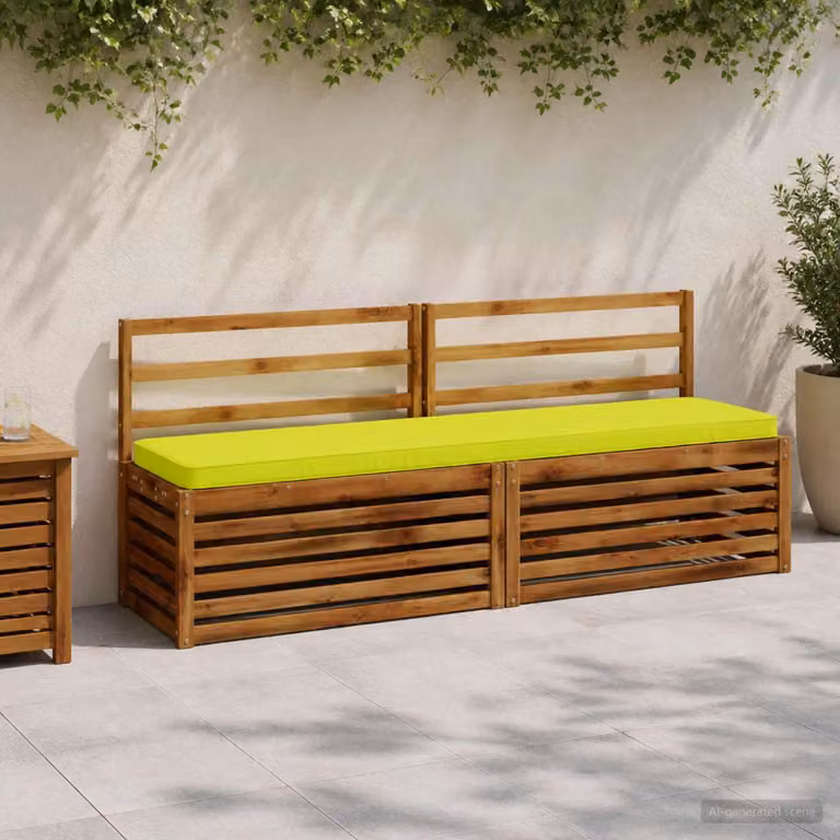Set di 2 cuscini per panchina vidaXL VUGHT in poliestere, modello rettangolare moderno, disponibili in verde o giallo