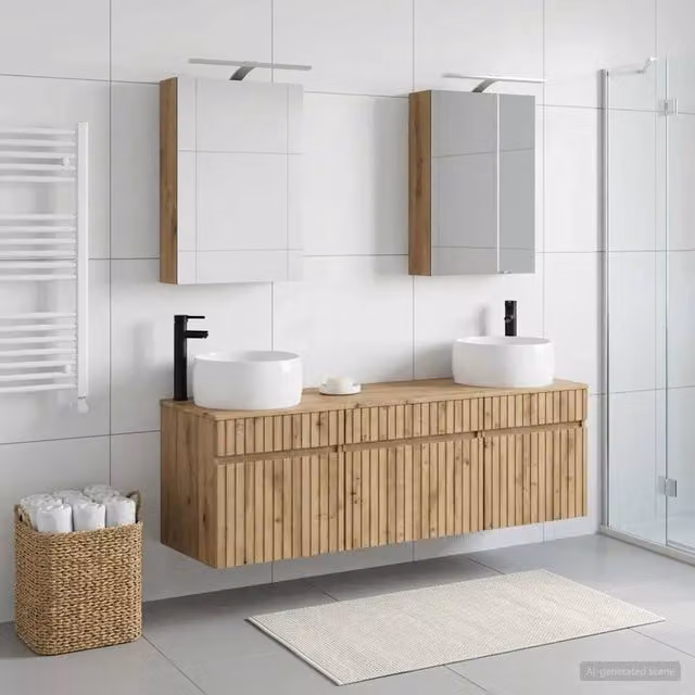 Set di Armadi da Bagno 5 pz Rovere Artigianale