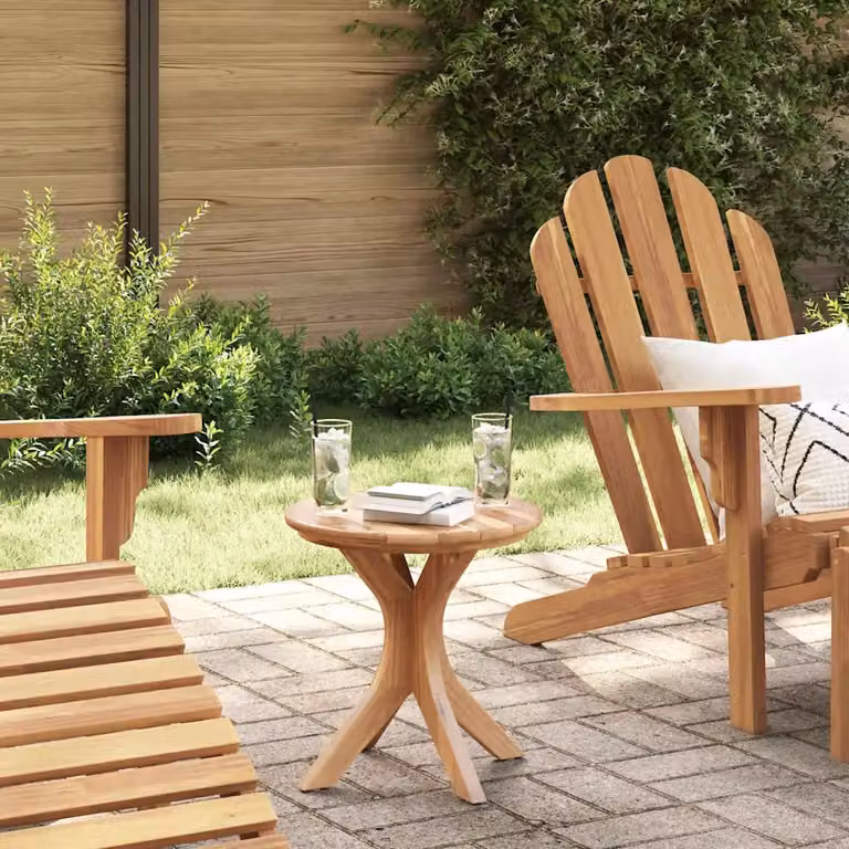 vidaXL Tavolo laterale rotondo in legno di teak marrone L: 40 cm, P: 40 cm, H: 41 cm