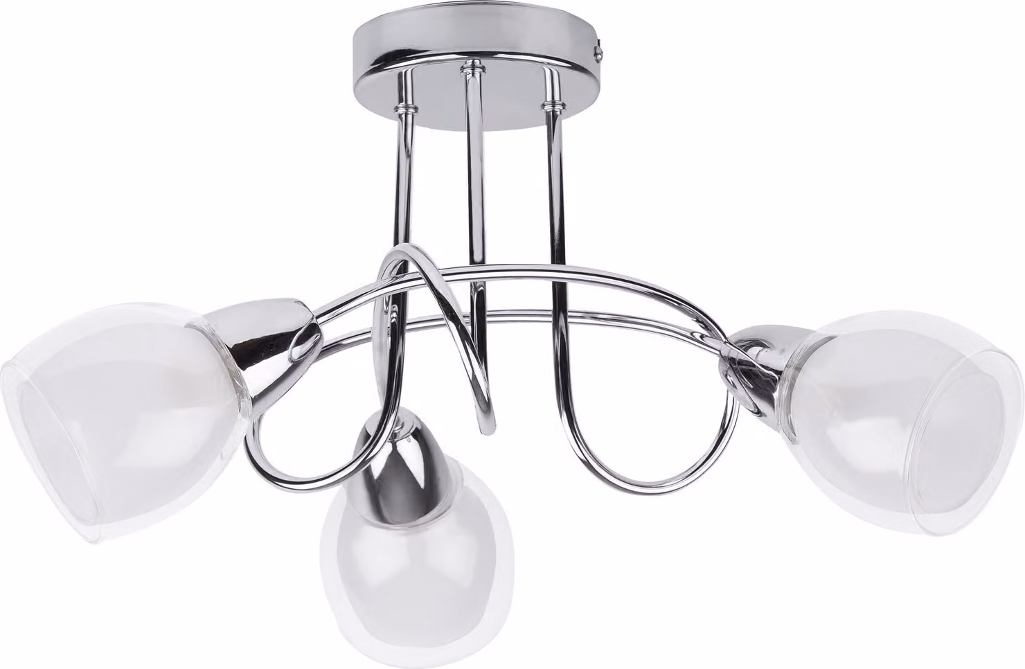 Rabalux 6081 Lampada da soffitto a 3 faretti Dave, E14, bianco-argento, rotonda, standard, ø410 mm