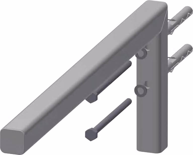 Supporto KWC AR, VARIUS, acciaio inox, 30x170x450 mm, per WC MIRANIT