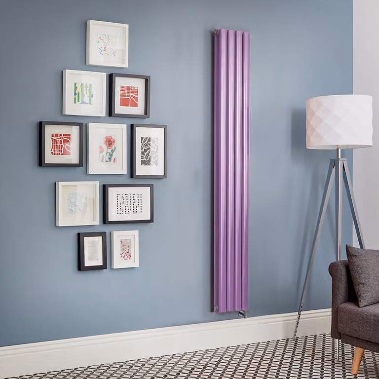 Radiatore Elettrico di Design Verticale Viola (Lush Purple) - Pannello Singolo - 1600mm x 236mm - Senza Termostato - Revive