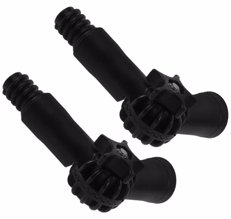 2 adattatori universali per manici di pulizia, in plastica, colore nero, 13,5 cm