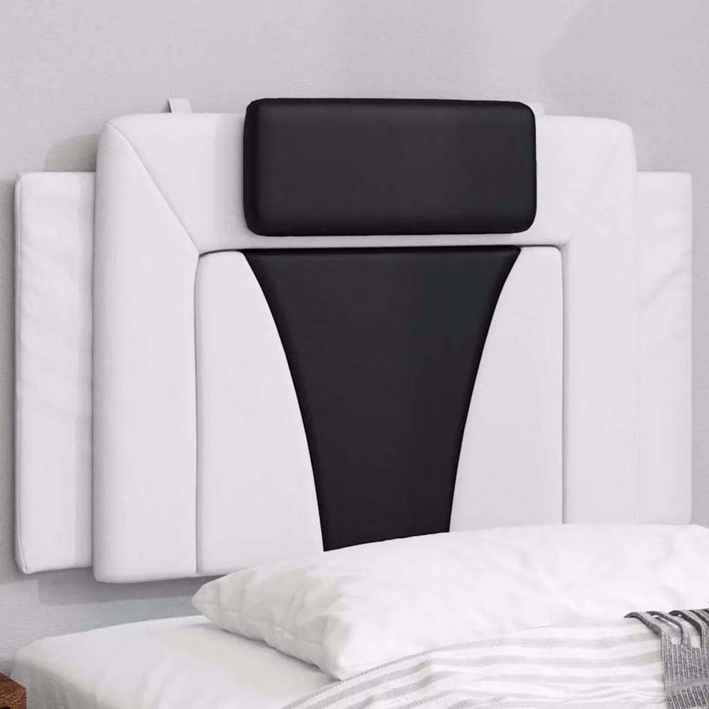 vidaXL Cuscino Testiera Viana in Similpelle Nero e Bianco, Larghezza: 90 cm