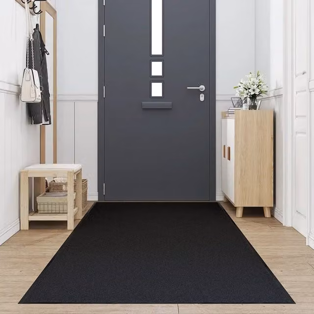 Zerbino rettangolare vidaXL nero lavabile e antiscivolo in polipropilene e PVC L: 500 cm, P: 115 cm – 1