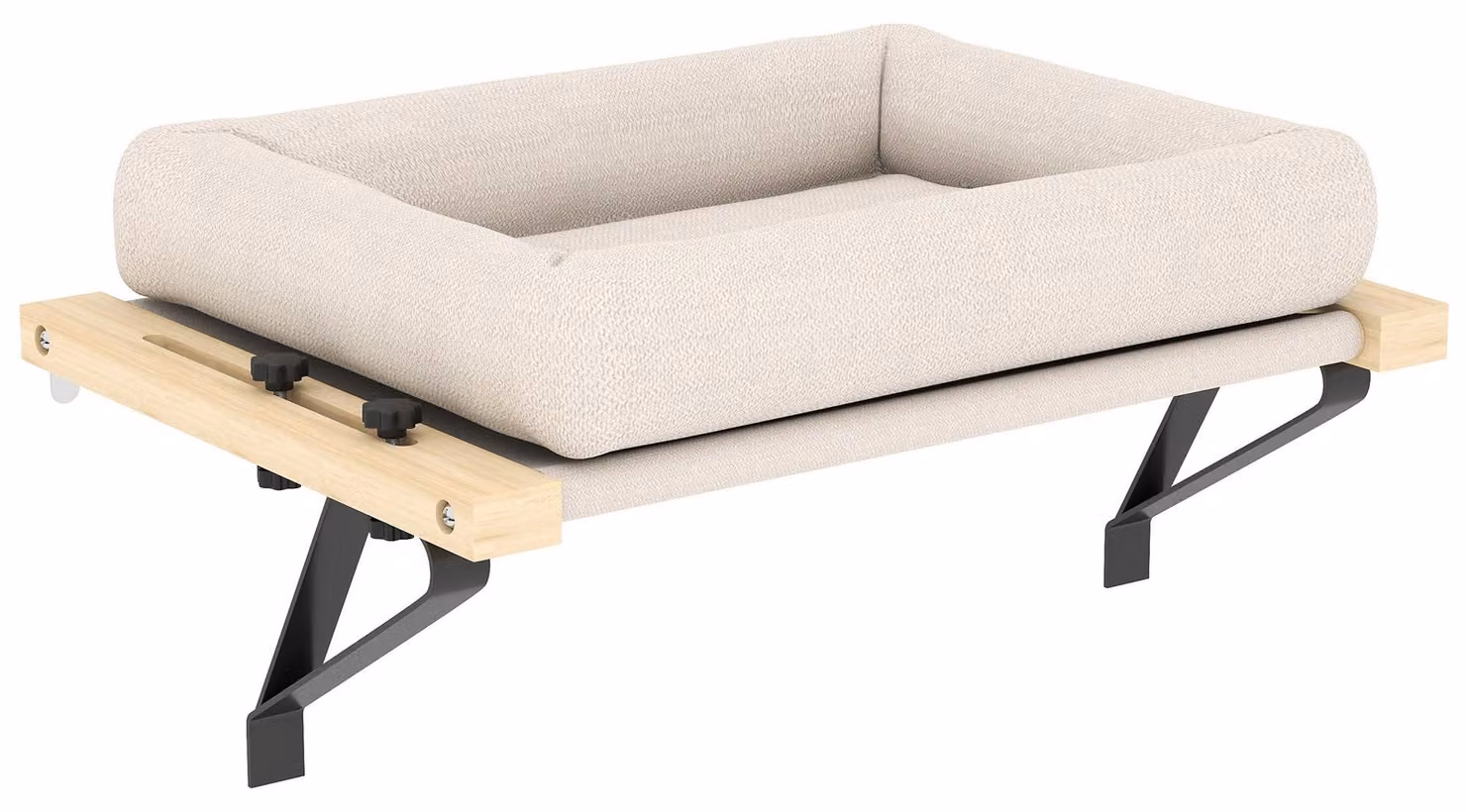 Cuccia per gatti da fissare alla finestra o al termosifone | Colore: Bianco, Marrone | Dimensioni: 50x36x24 cm
