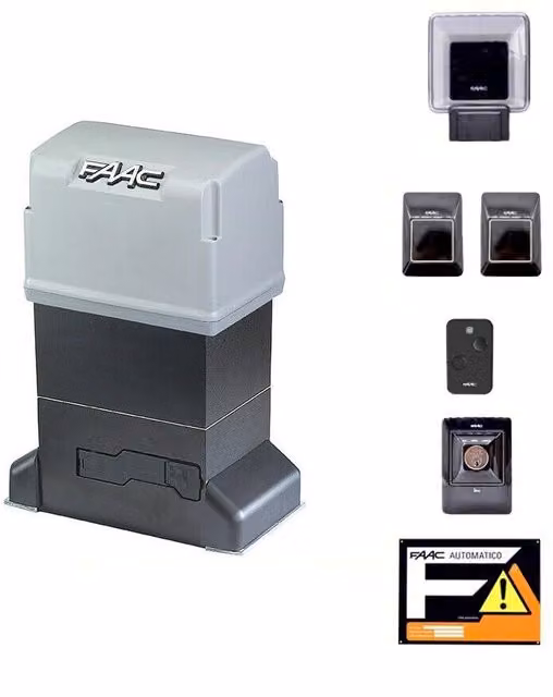 Kit completo automazione per cancello scorrevole FAAC 844 R 3PH 400V colore grigio
