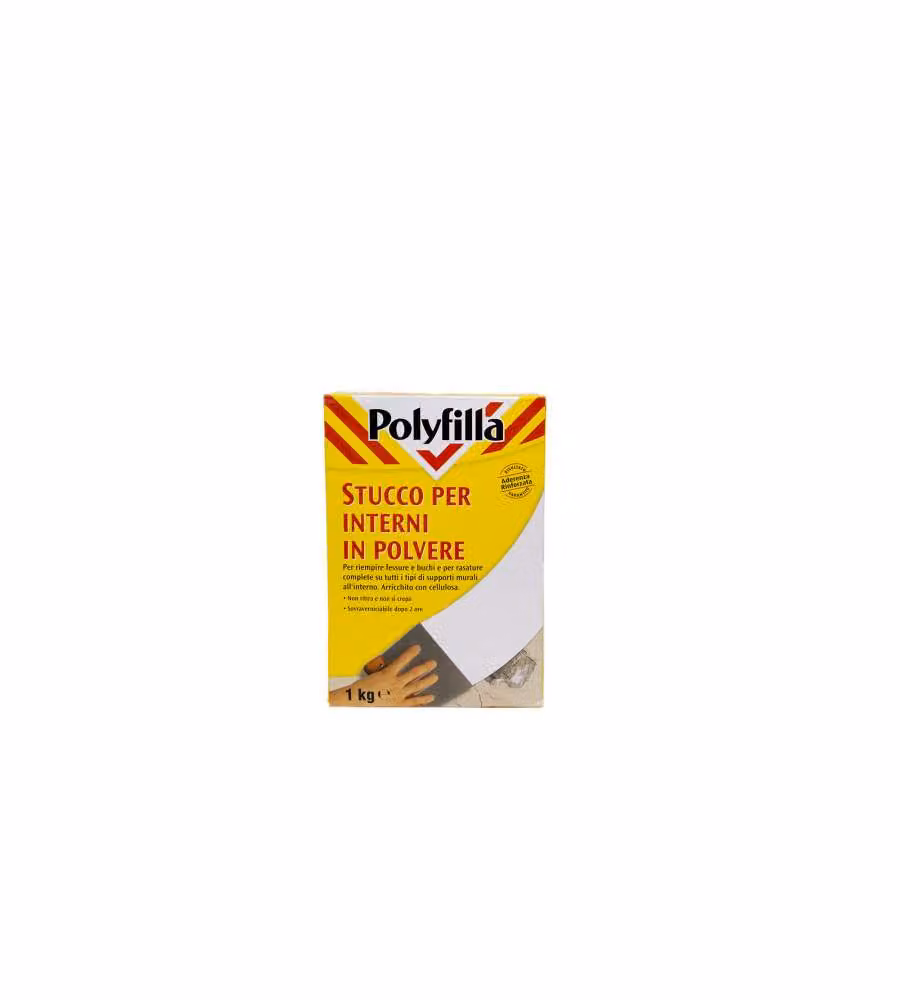 Polyfilla Stucco per Interni Bianco 1 kg - Riparazioni Murali Facile Applicazione