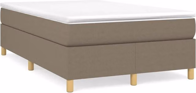 Letto Ibrido vidaXL con Giroletto a Molle e Materasso in Tessuto Beige e Bianco L/P/H: 120 x 200 x 35 cm