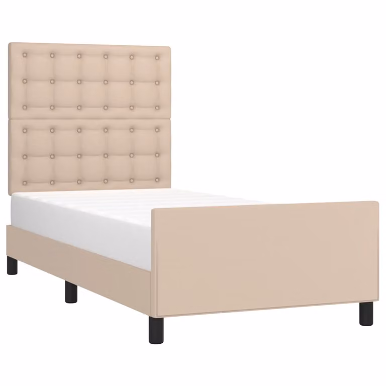 Giroletto con Testiera Cappuccino 90x190 cm in Pelle finta