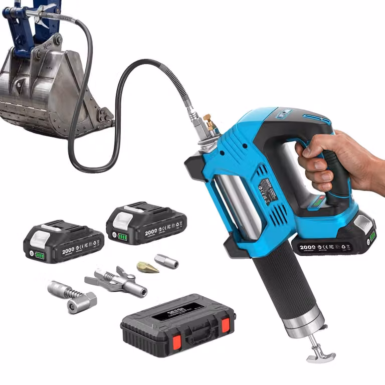 Pistola erogatrice di grasso elettrica, pressione di esercizio massima: 12000 PSI, portata: 6,7 oz/min, lunghezza del tubo flessibile: 39,4 pollici, capacità massima di grasso: 14 oz, capacità della batteria: 2000 mAh
